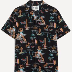 Reyn Spooner Tiki Dudes Men's Camp Shirt Black